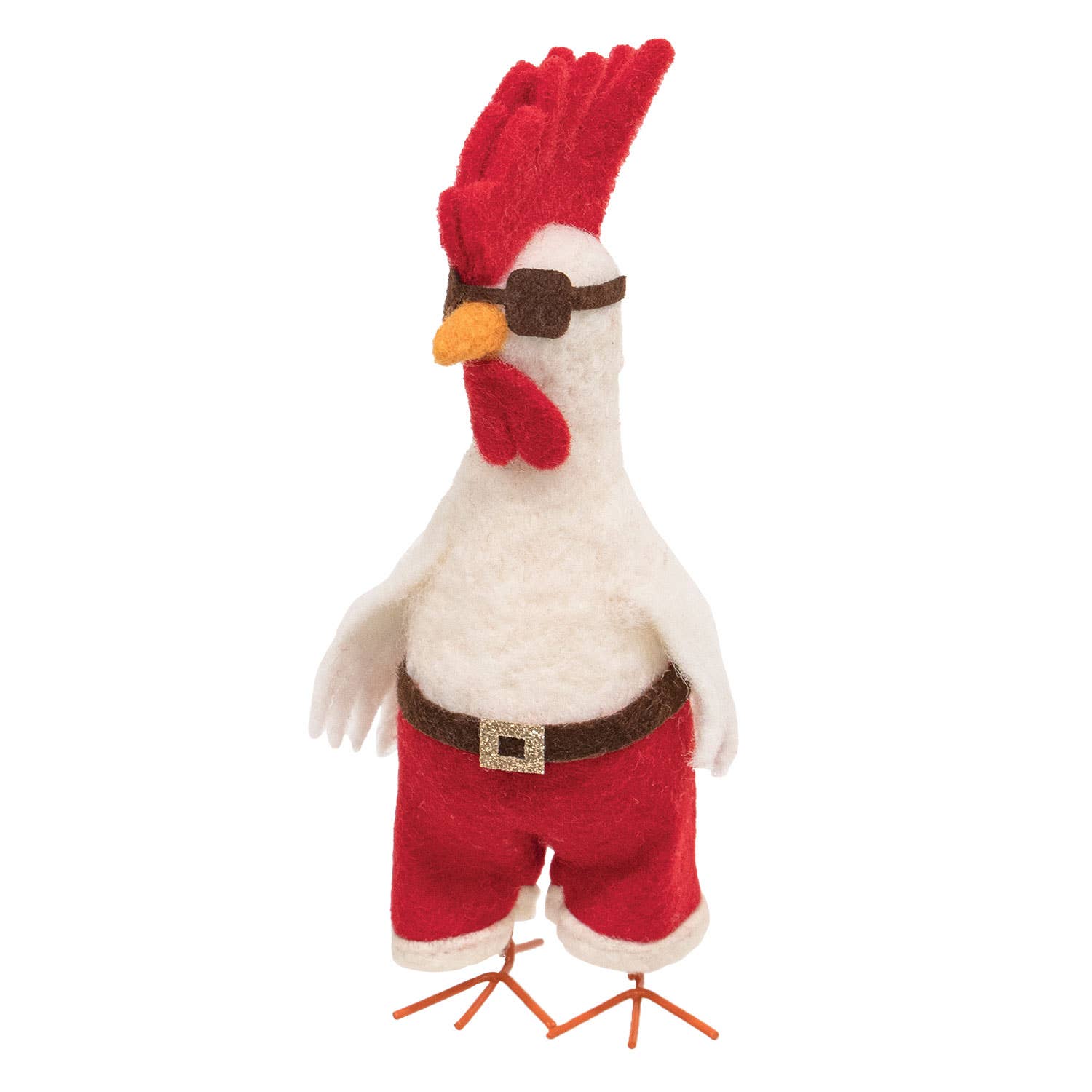 Bright Ideas - Wholesale Ornament - Santa Chicken Christmas Felted Ornament0