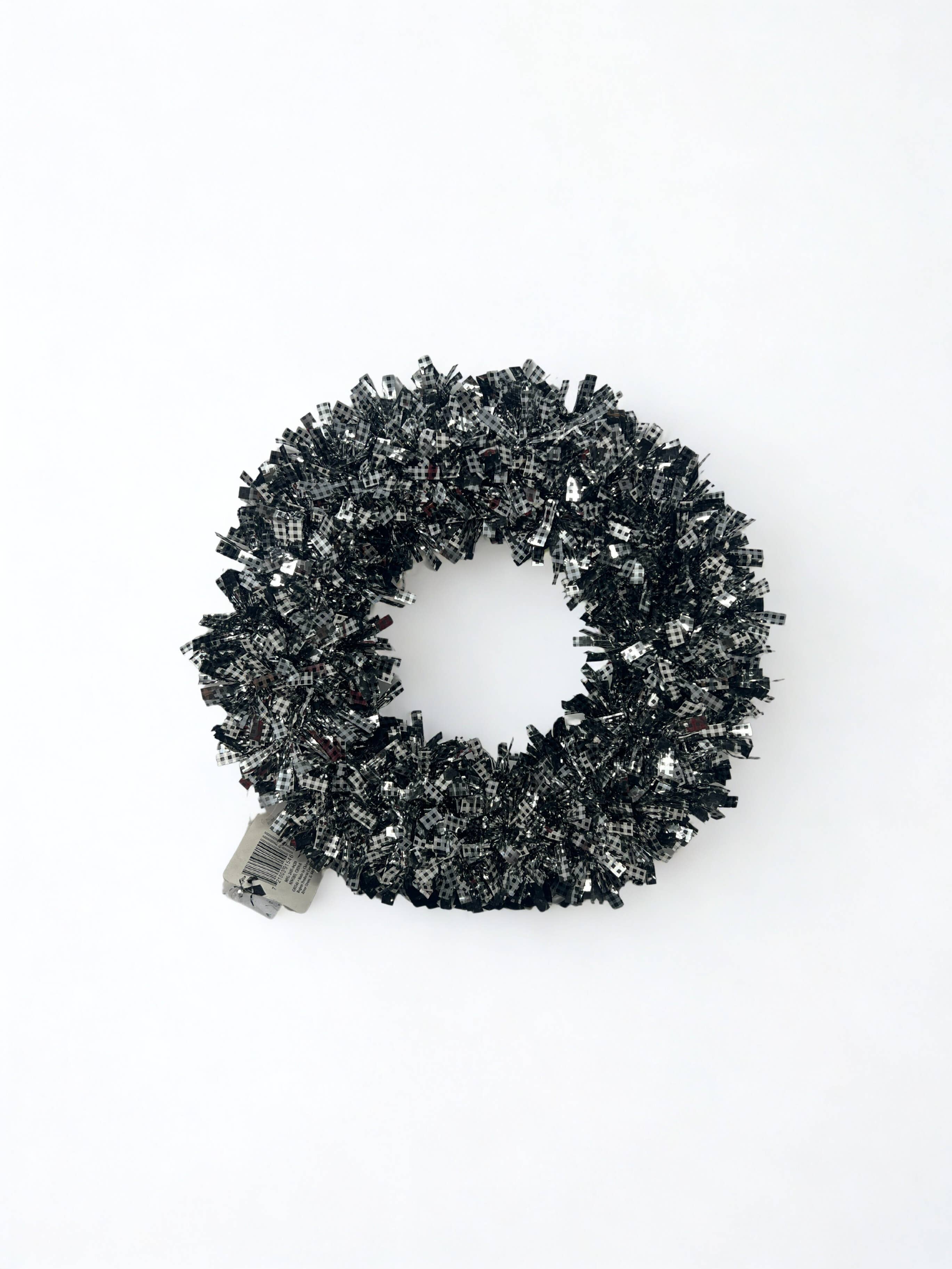 USA HomeMax - Wholesale Wreath - 11" Tinsel Wreath Buffalo Plaid Assorted Colors2