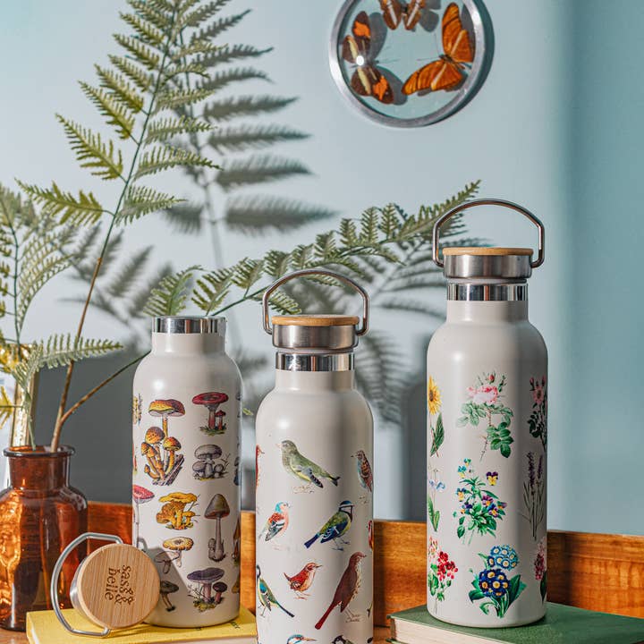 Sass and Belle – wholesale Water bottle – Vintage Flowers Metal Water Bottle1