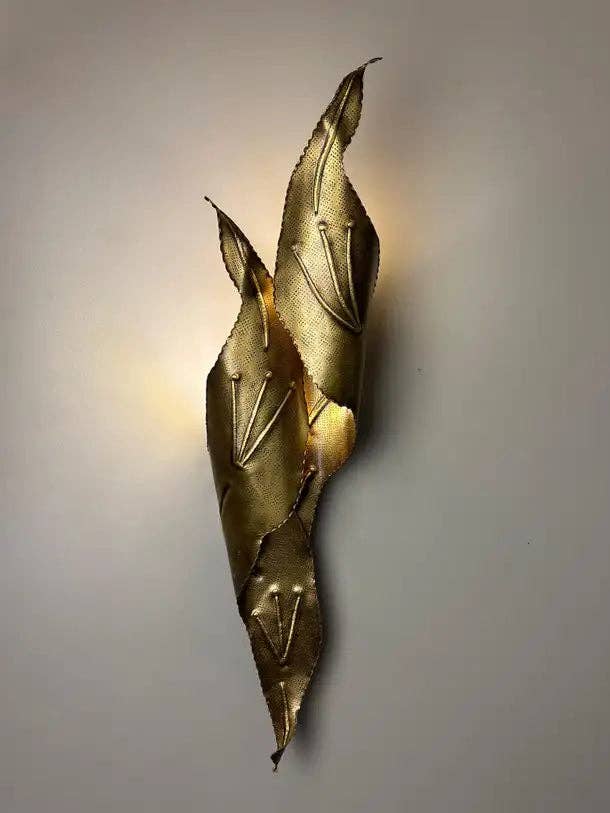 Arel Lighting - Wholesale Sconce - Nisia Hammered Brass Wall Sconce1