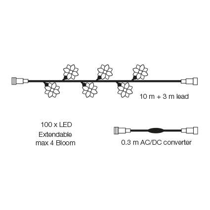 LightsOn - Wholesale Outdoor/Lawn Light - Bloom Outdoor String Light with Transparent Flowers4