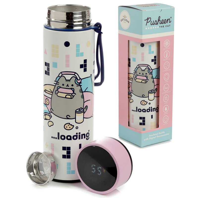 Puckator EU - Wholesale Insulated Mug/Tumbler - Pusheen Cat Gaming Thermal Bottle Digital Thermometer 450ml0