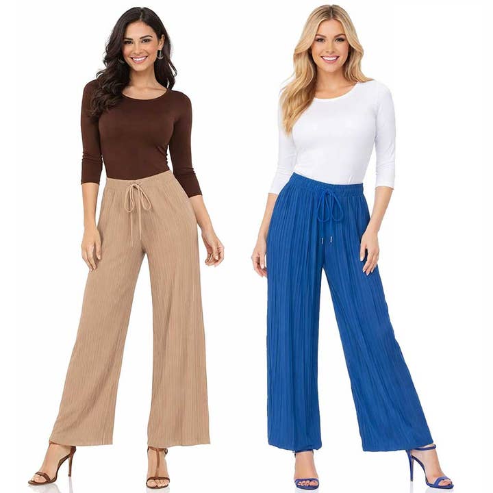 902T - Pleated (No Hem) Twill Pants for wholesale by The Magic Scarf Company