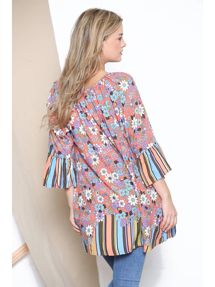 Lucy Sparks - Wholesale Tunic - Women's - Stripe trim floral top3