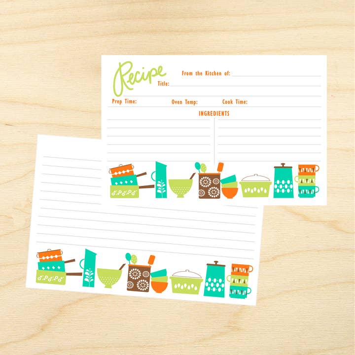 Dish Recipe Cards for wholesale by KTF Design Co.