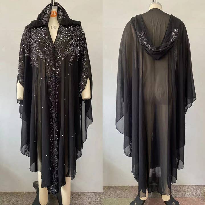 ACCITY - Wholesale Cape - Women's - African Beaded Long Robe Muslim Cape Hooded Dress_CWMM613811