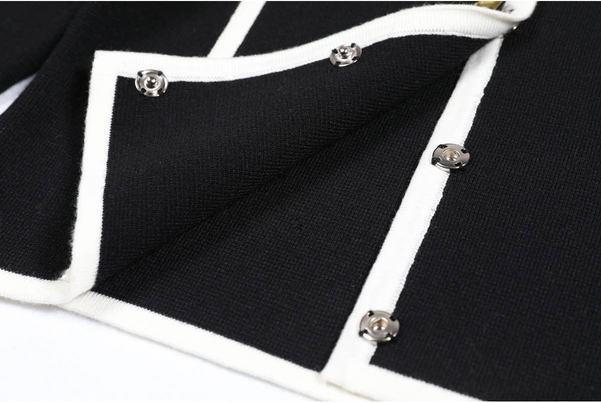 Productseeker – wholesale Top & pants set (NOT Loungewear) – Women's – SET91Y Chic Tweed Knit Cardigan Jacket & Trimmed Pants Set2