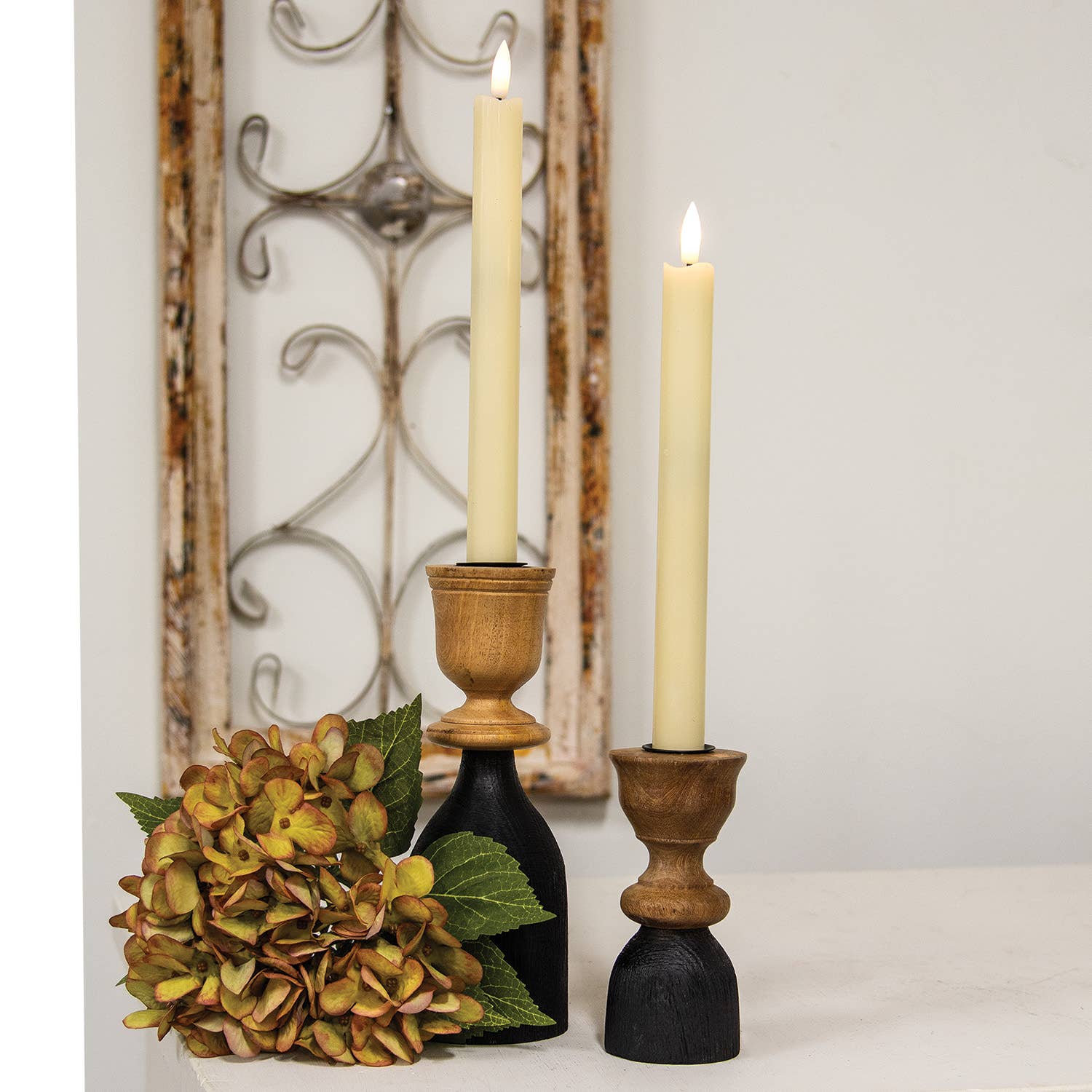 Col House Designs - Wholesale Tapered Candle/Candlestick - 2/Set - Ivory Wax Timer Tapers - 10"H1