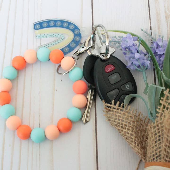 Bright Boho Silicone Beaded Wristlet for wholesale by Kaysticks.co