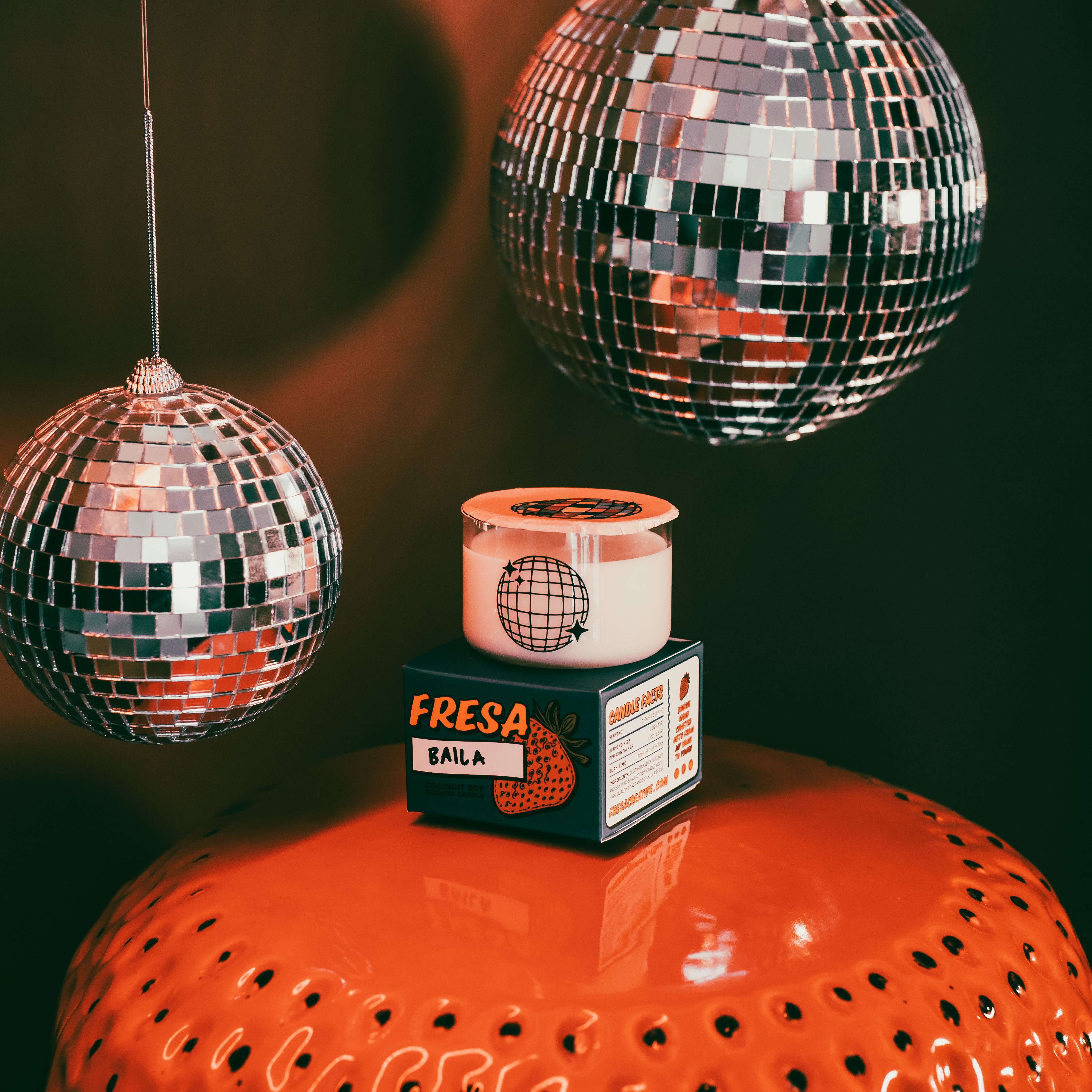 Fresa Creative - Wholesale Jar/Filled Candle - Baila / Teakwood Mini Candle / Latina + Midwest Inspired2