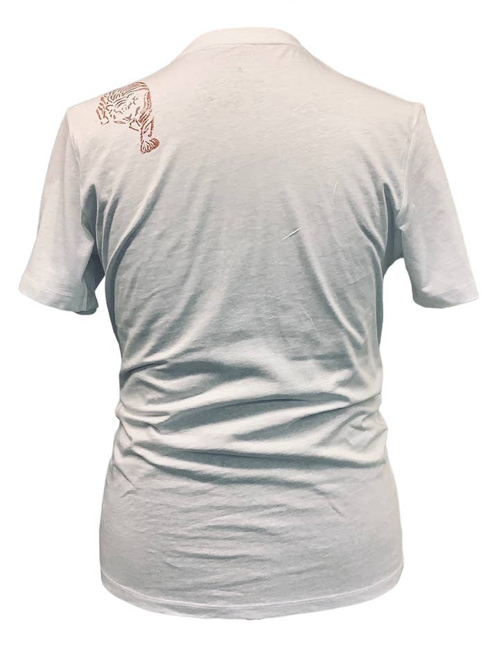 Impromptu Musé - Wholesale Screen Printed T-Shirt - Unisex - White Tiger Handprinted Graphic Art T-shirt1