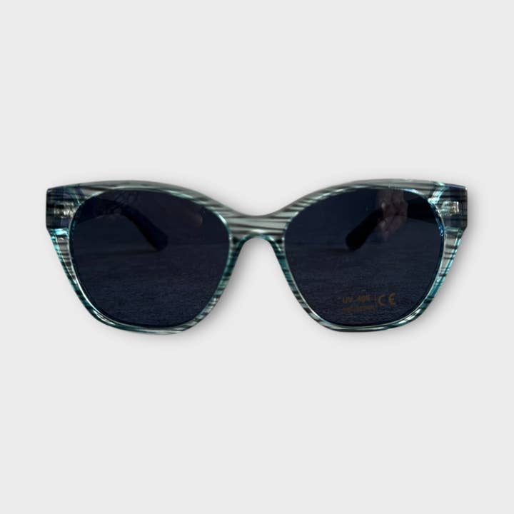 BARI Water-blue wooden sunglasses for wholesale by BOTTEGA SMERALDA