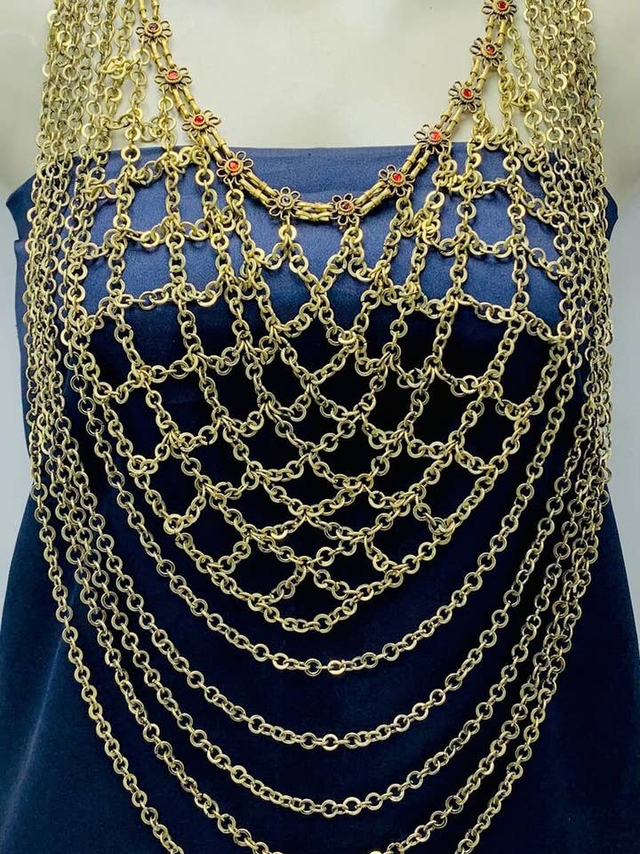 Antique Necklace, Tribal Handmade Massive Bib Necklace for wholesale by vintarust