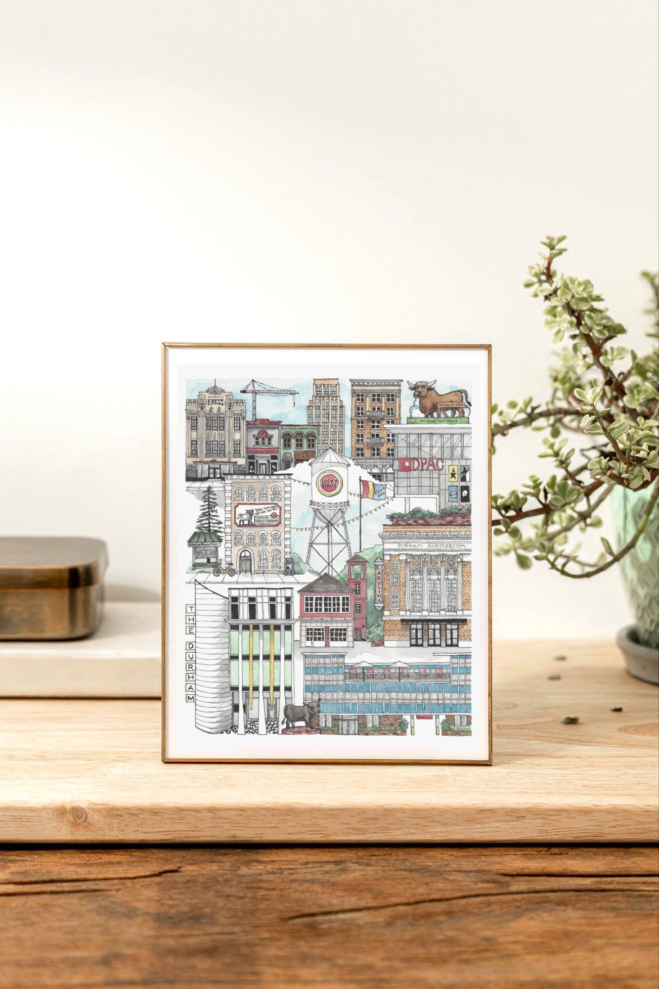 Papermill Creative - Wholesale Art Print - Downtown Durham, North Carolina watercolor art print1