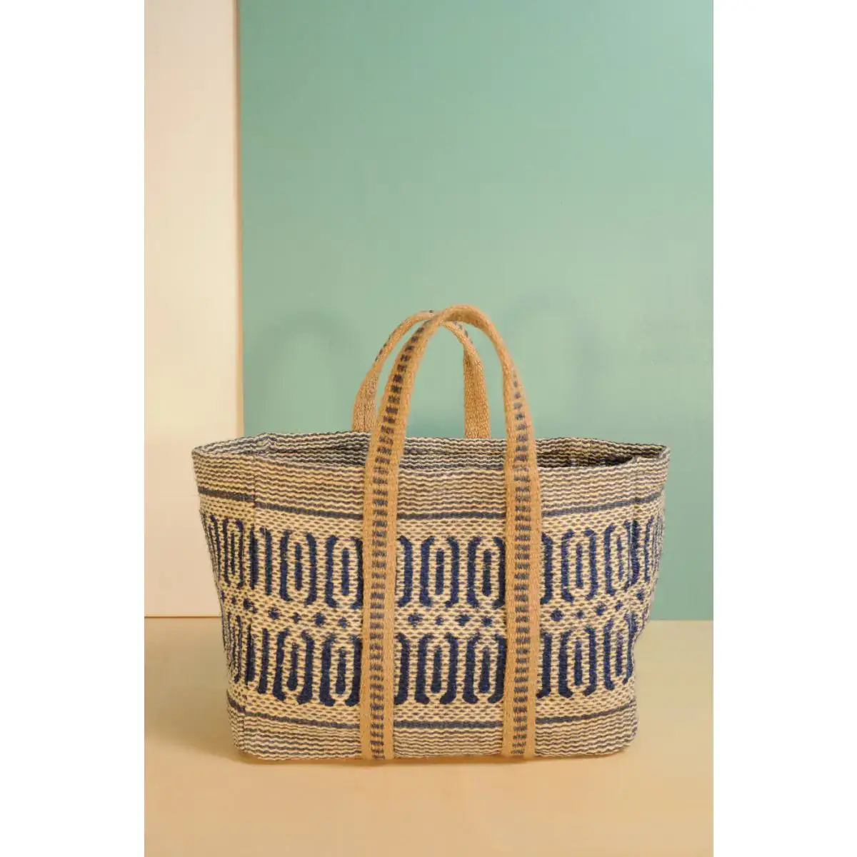 B A O B A B - Mode - Wholesale Beach bag - Large blue SOFY jute bag2