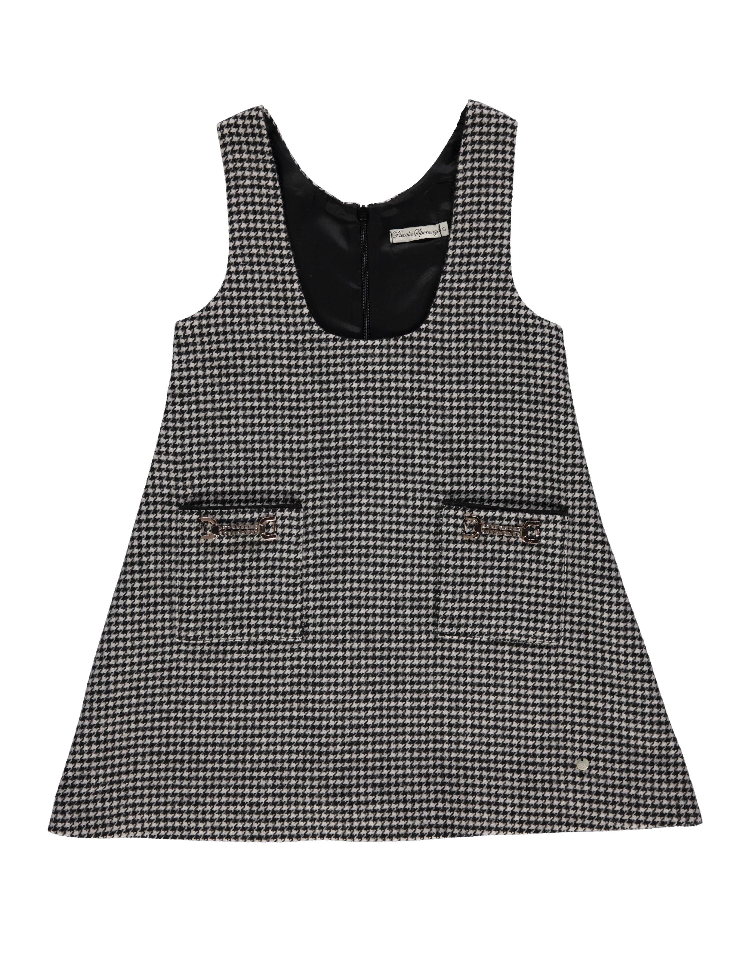 Preto PS23W004011/A Vestido preto Pied-de-Poule para venda a revendedores na Faire