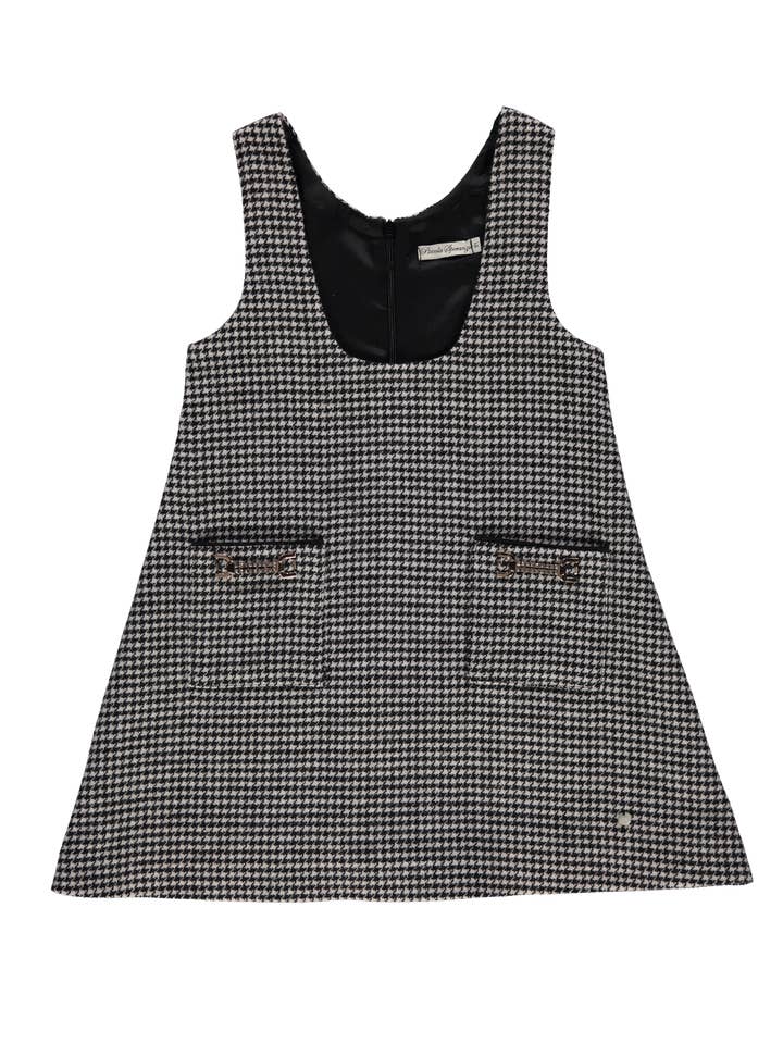 Preto PS23W004011/A Vestido preto Pied-de-Poule para venda a revendedores na Faire0