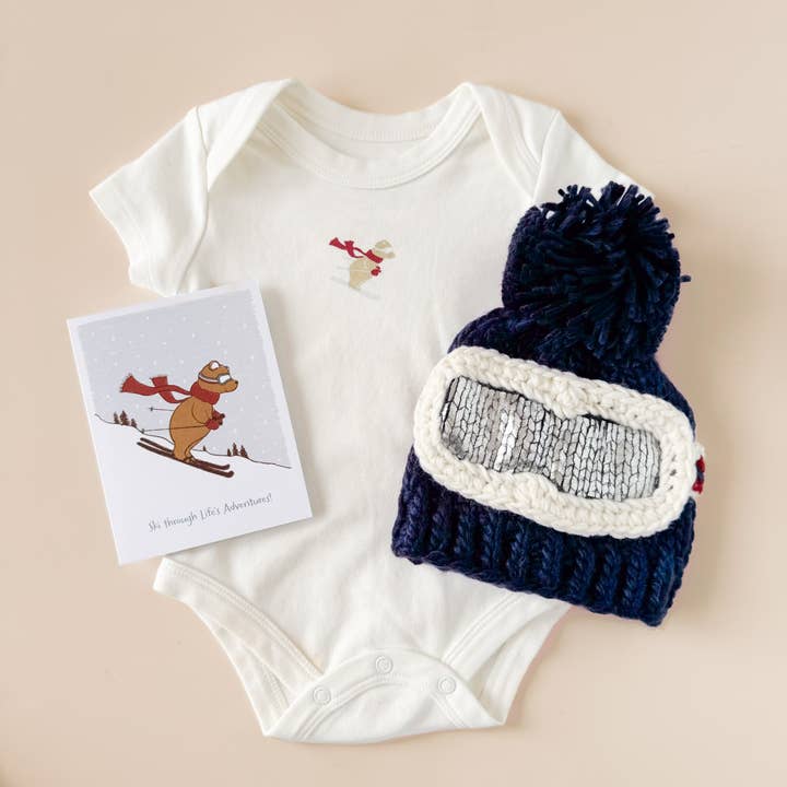 The Blueberry Hill - Wholesale Bodysuit (Non-Footed) - Baby - Onesie Ski Bear Baby Bodysuit Organic Winter Graphic Gift2