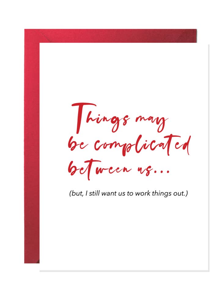 Las cosas pueden complicarse | Tarjeta de felicitación Love Sympathy para venta al por mayor de Stationery For Lovers