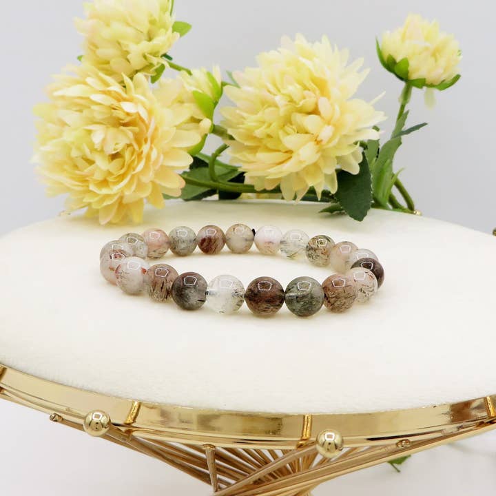 ~ Bracciale in QUARZO RUTILATO naturale ~ qualita' AAA per la vendita all'ingrosso da parte di Atisha Spiritual Shop