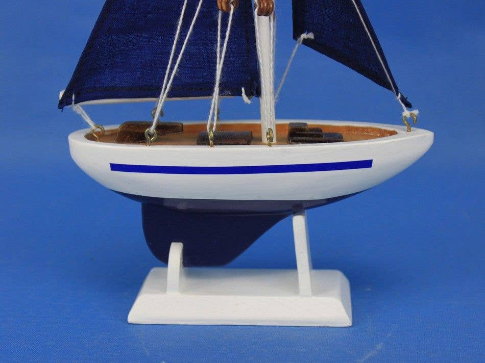 Hampton Nautical - Venta al por mayor Artículo decorativo de mesa - Vela de madera azul Pacífico con velas azules modelo vela decoración 9"2