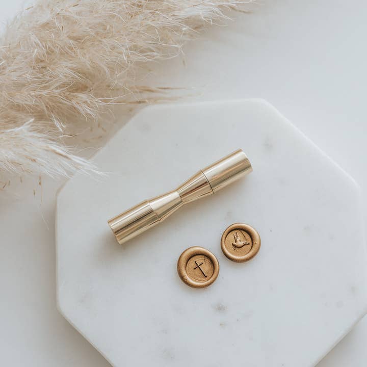 Written Word Calligraphy - Wholesale Decoratieve stempel - Kruis en Duif Mini Lakzegel2