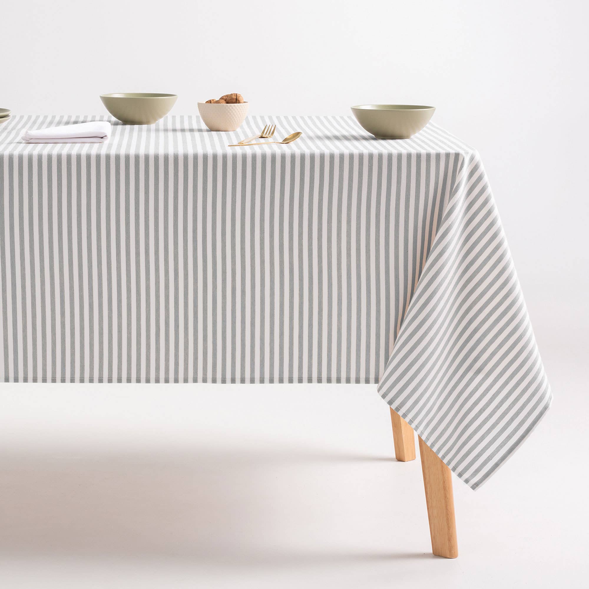GAMUSI - Vente Nappes - Nappe anti-taches coton toucher tissu rayures ARENZA13