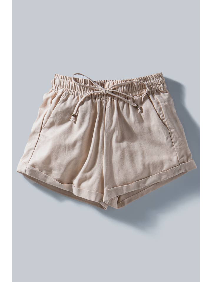 Urban Daizy - Wholesale Shorts - Women's - Viscose Linen Blend Drawstring Shorts