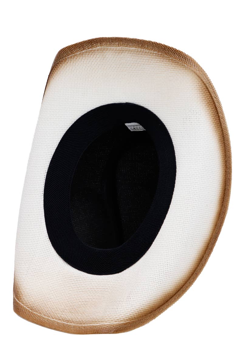 Cap Zone - Wholesale Cowboy Hat - Women's - Butterfly Emblem Waxed String Straw Cowboy Hat12