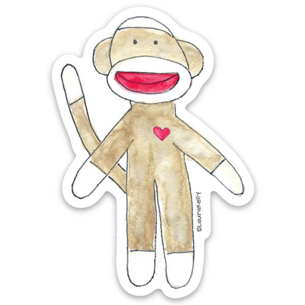 Laura Kelly Stickers - Wholesale Sticker - Vinyl Sticker - Sock Monkey