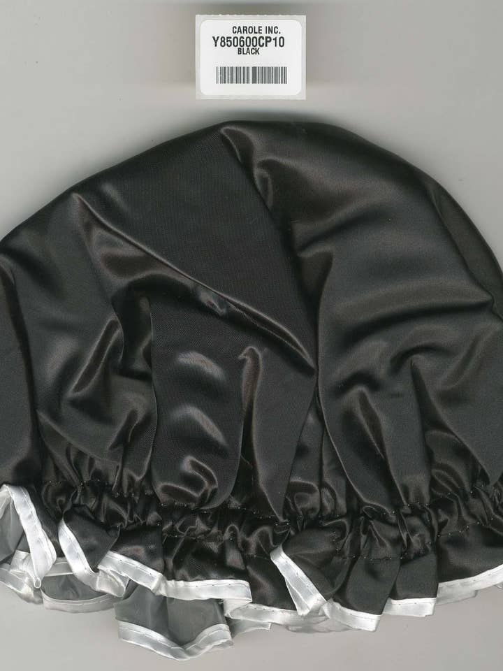 Shower Cap Waterproof Nylon - Black for wholesale by Carole Inc.