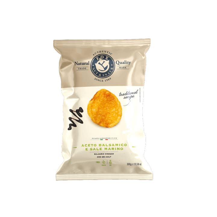 Vintage Potatoes Aceto Balsamico & Sale Marino 300 gr per la vendita all'ingrosso da parte di Fox Nut&Snack