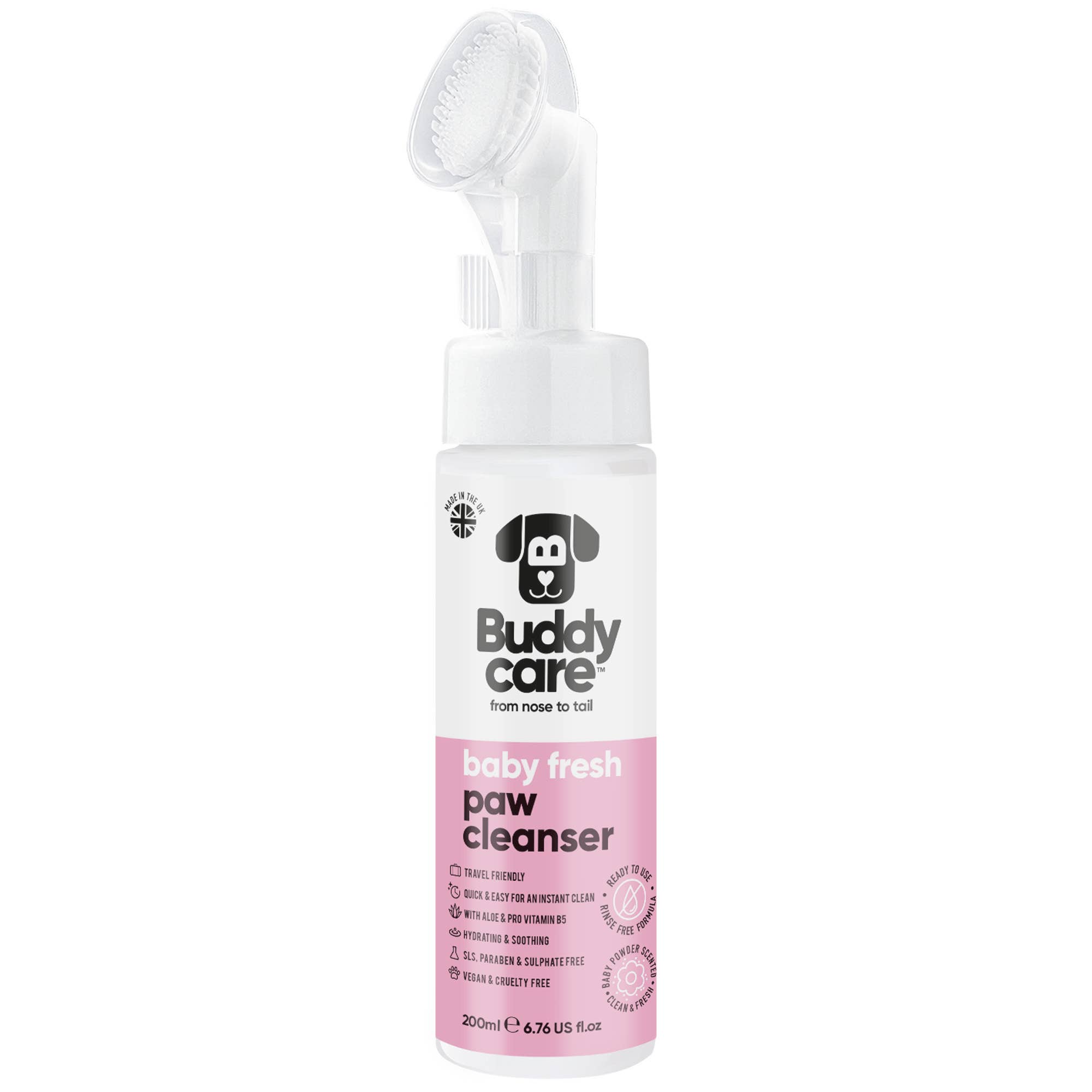 Buddycare - Wholesale Pet Grooming Aid - Dog - Paw Cleanser - Baby Fresh - 6.76 fl oz0