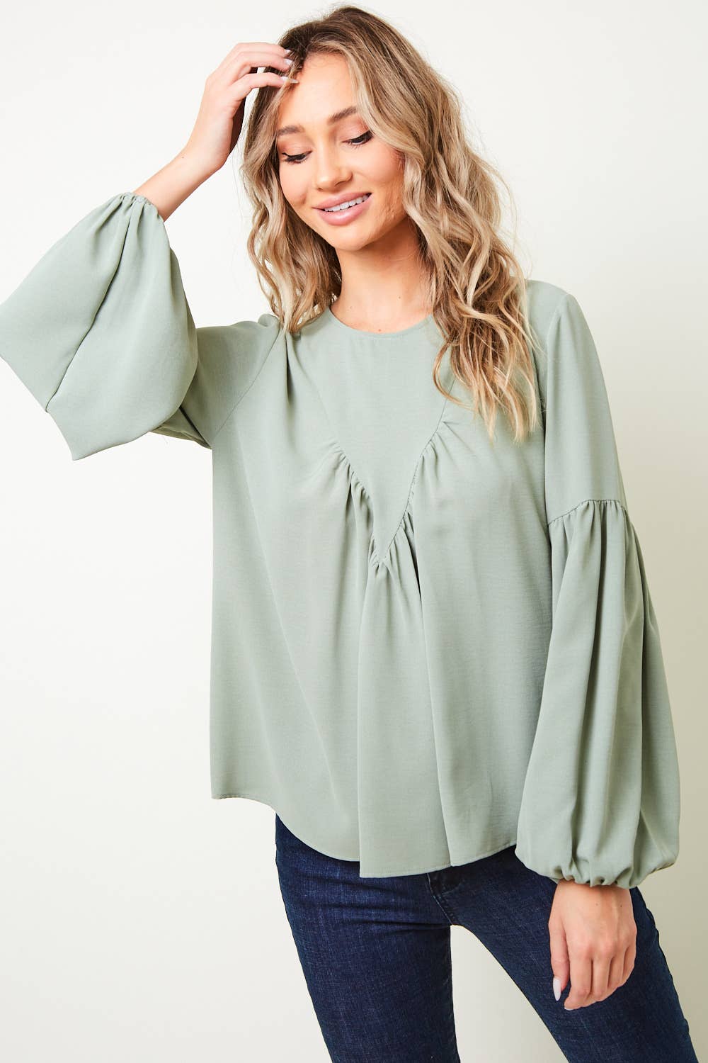 Saints & Hearts - Wholesale Blouse - Dames - ST3170A PAARSE GEWEVEN TOP MET V-DETAIL6