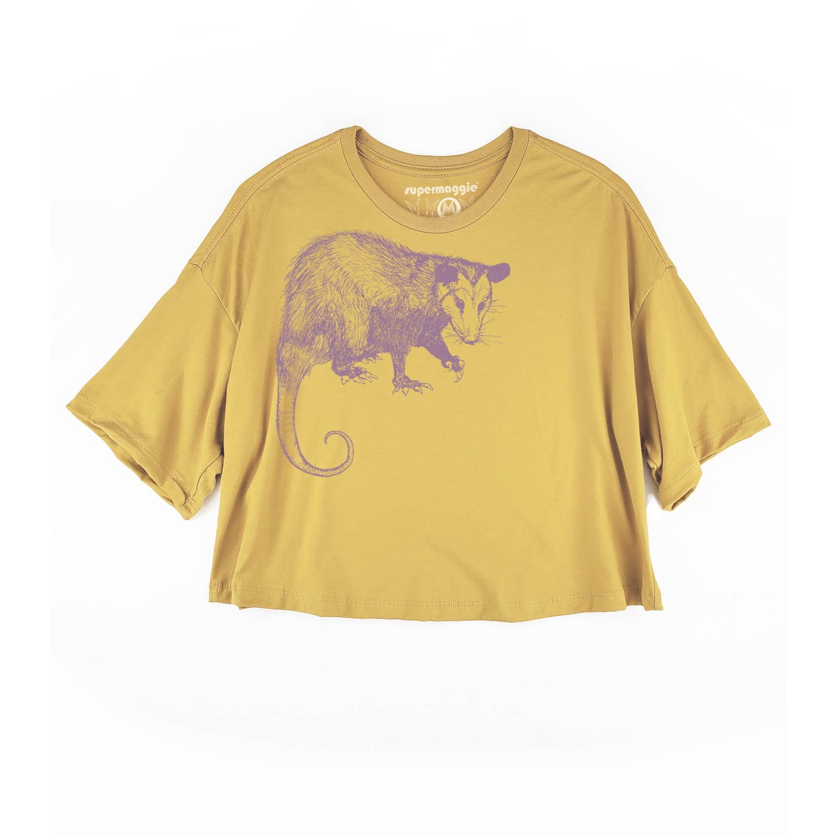 Supermaggie @ Faire - Wholesale Screen Printed T-Shirt - Women's - Opossum Clover Crop Tee0