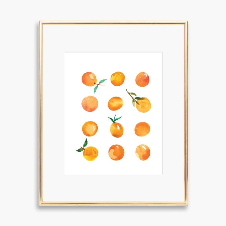 Clementine No. 1 Watercolor Fruit Art Print for wholesale by Paper Thistle