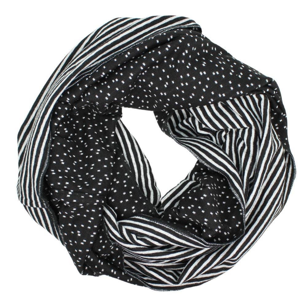 Dana Herbert - Wholesale Scarf - Women's - Reversible Black & White Infinity Scarf1