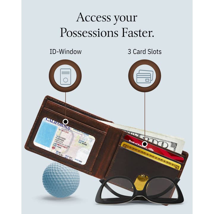 Access Denied Accessories - Wholesale Wallet - Men's - Bifold Wallets For Men Slim Wallet Leather RFID Pull Strap 12