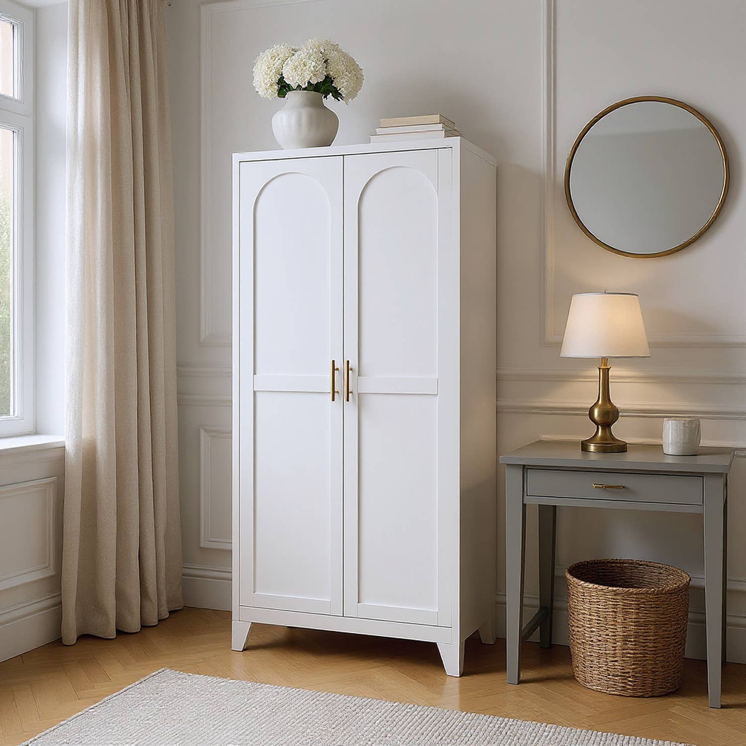 HOMYCASA DESIGN INC - Vente Armoire - Armoire de rangement Shapely Doors avec étagères réglables