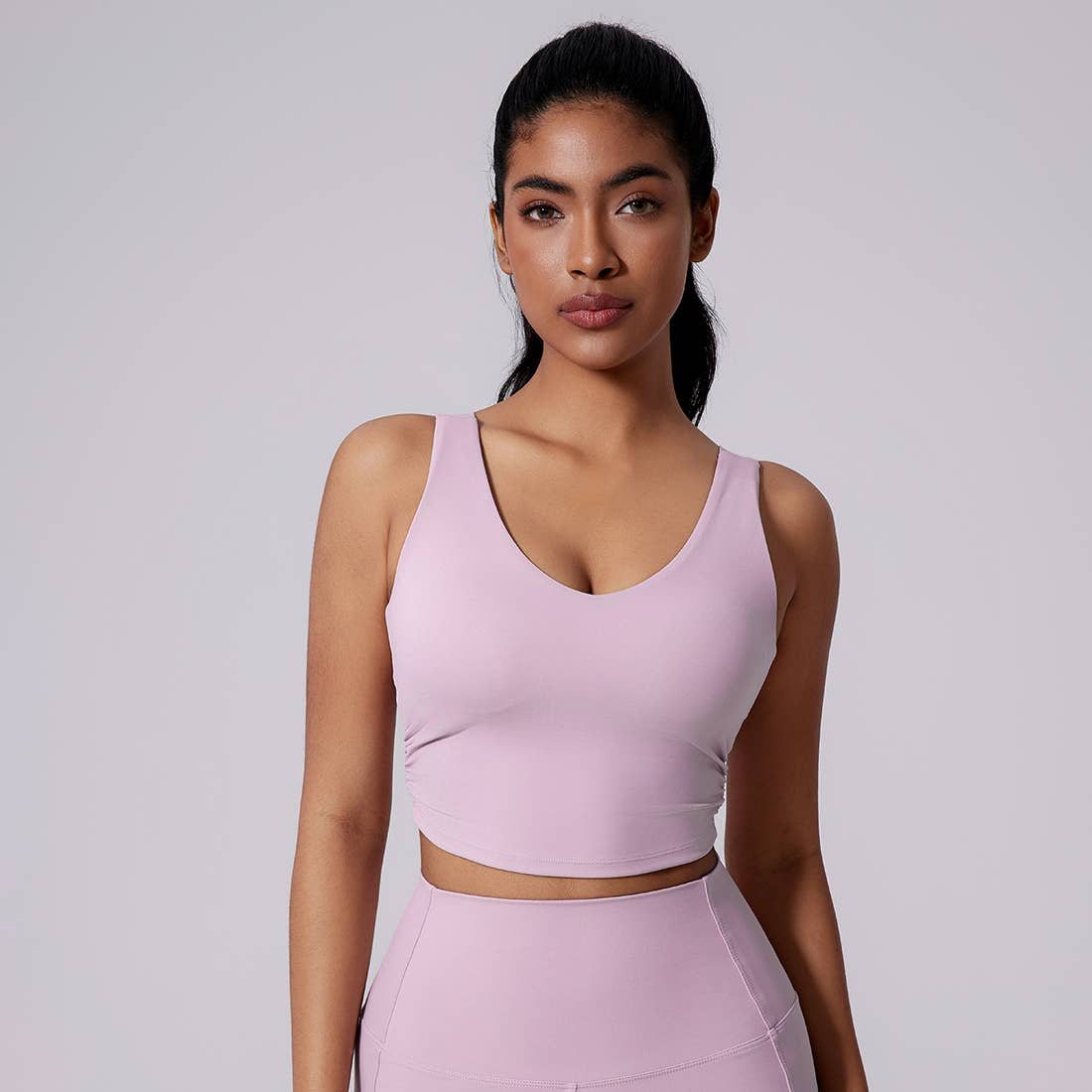 Sodalemon - Wholesale Athletic Top - Women's - Women Open-Back Yoga Bra Waist-Cinching Workout Tank Top2