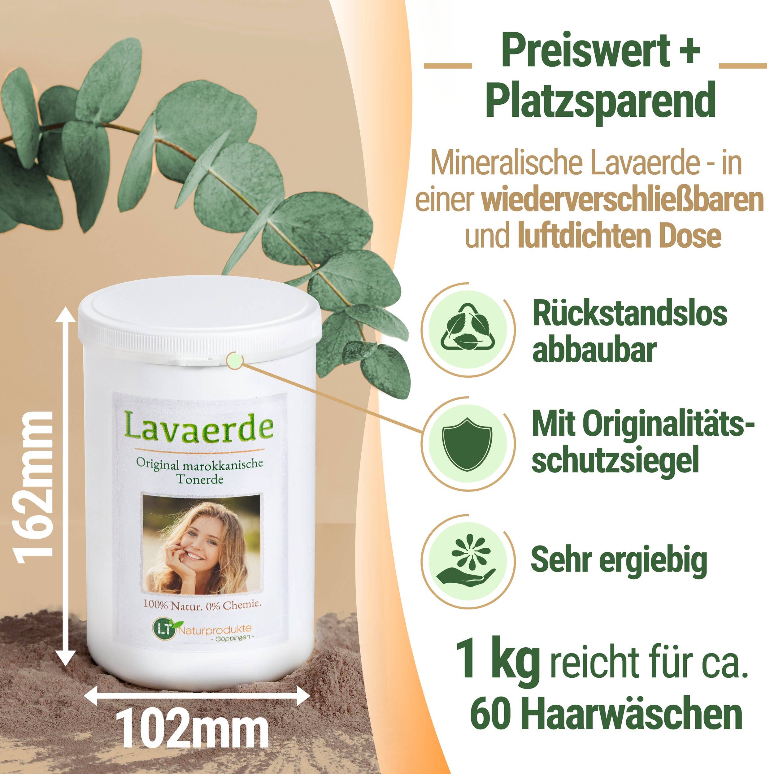 LT-Naturprodukte - Wholesale Body Scrub/Exfoliant - lava earth/ghassoul | original from Morocco | 1 kg | fine5