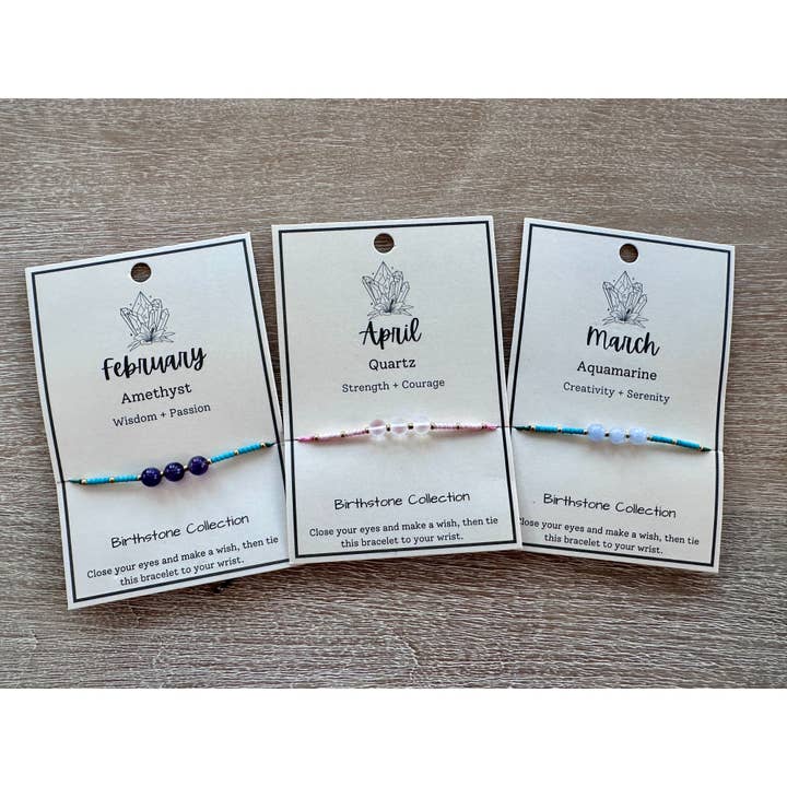 Picki Nicki - Vendita all'ingrosso Parure di gioielli - Braccialetto Birthstone, set di pietre preziose su carte1