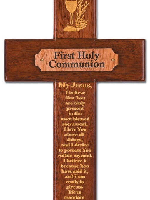 Cruz de Comunión de 8" - Caoba para venta al por mayor de H.J. SHERMAN COMPANY, INC.