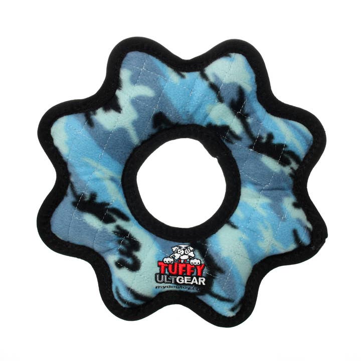 Tuffy Ultimate Gear Ring - Camo Blue, Squeaky Dog Toy for wholesale by Tuffy Dog Toys - VIP Products