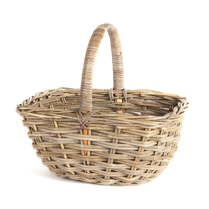 PANIER EN ROTIN GRIS 3X2 TISSAGE AVEC ANSE SUPÉRIEURE pour la vente par Bacon Basketware