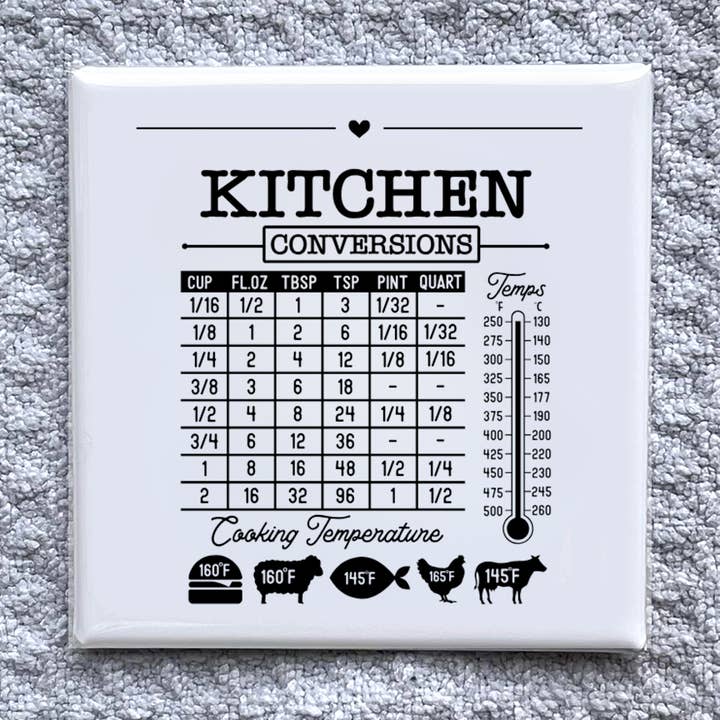 Made With Aloha Magnets,llc – Großhandel Magnete – Küchenumrechnung 2x2" Magnet-Handgemachte Kühlschrankdekoration0