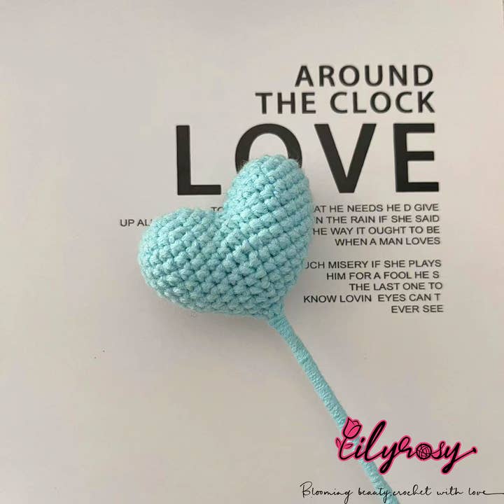 Lilyrosy(Duty free) - Vente Fleurs artificielles - Cœur au crochet Lilyrosy, cadeaux faits à la main12