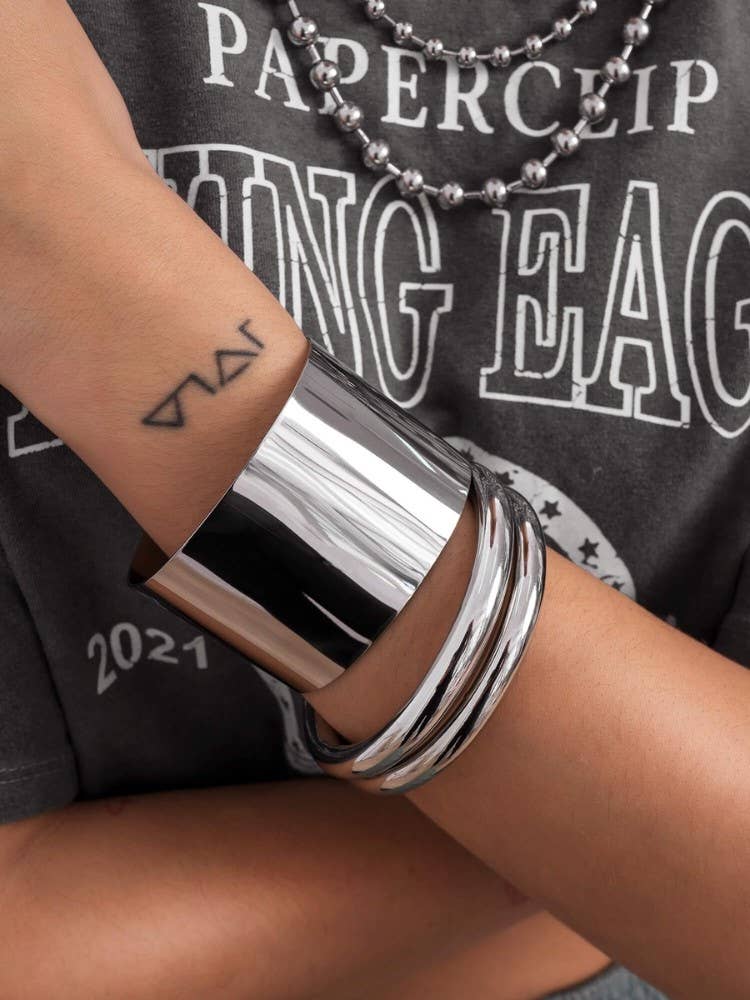 AnnaKey - Vendita all'ingrosso Bracciale a polsino - Bracciale in acciaio argento - Cleopatra1