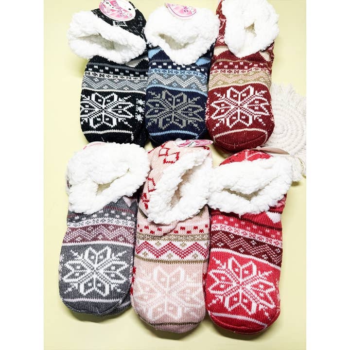 Snow Flake Non Slip Winter Socks Shoes for wholesale by Funteze