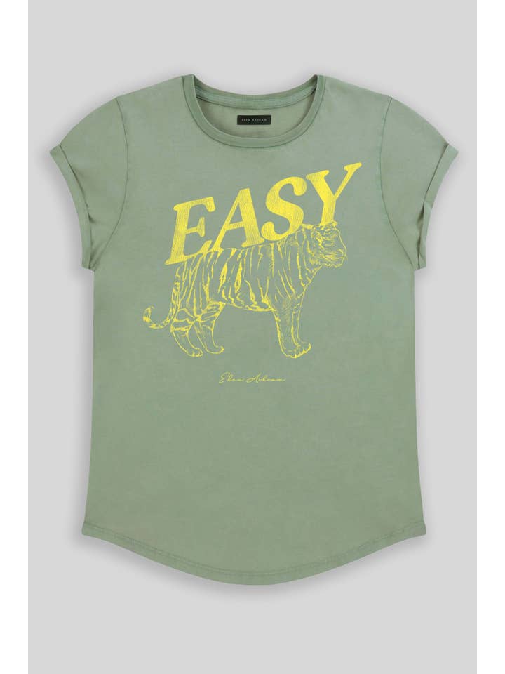 Eden Ashram - Wholesale Screen Printed T-Shirt - Women's - Easy Tiger Premium Rolled Sleeve T-Shirt9